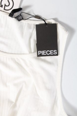 Damska koszulka na ramiączkach Pieces, Rozmiar L, Kolor Biały, Cena 31,99 zł