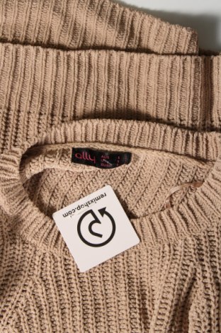 Дамски пуловер Ally, Размер S, Цвят Бежов, Цена 8,12 лв.