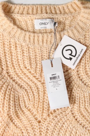 Дамски пуловер ONLY, Размер L, Цвят Бежов, Цена 17,82 лв.