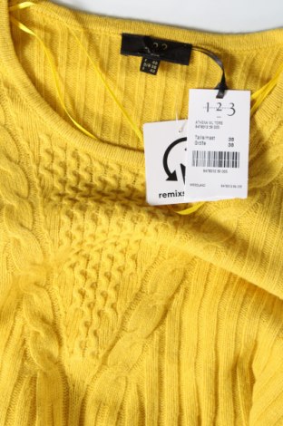 Дамски пуловер Un Deux Trois, Размер M, Цвят Жълт, Цена 56,76 лв.