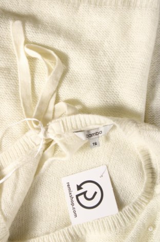 Γυναικείο πουλόβερ Zamba, Μέγεθος L, Χρώμα Λευκό, Τιμή 5,38 €