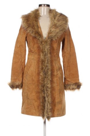 Дамско кожено палто Designer S, Размер M, Цвят Кафяв, Цена 57,75 лв.