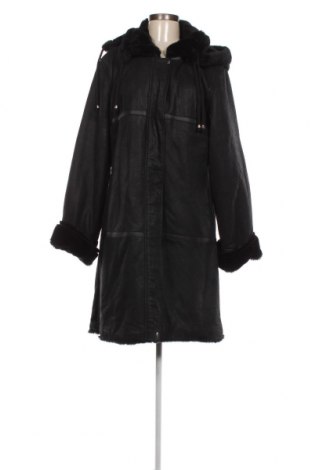 Дамско кожено палто Isaco & Kawa, Размер XXL, Цвят Черен, Цена 468,00 лв.