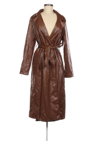 Дамско кожено палто SHEIN, Размер L, Цвят Кафяв, Цена 36,30 лв.