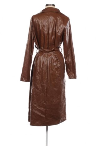 Δερμάτινο γυναικείο παλτό SHEIN, Μέγεθος L, Χρώμα Καφέ, Τιμή 35,72 €