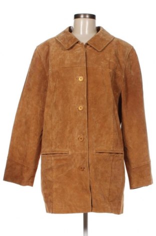 Дамско кожено яке, Размер XL, Цвят Бежов, Цена 88,81 лв.
