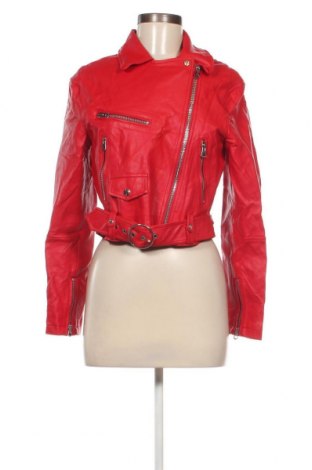 Damen Lederjacke Bershka, Größe M, Farbe Rot, Preis 30,69 €