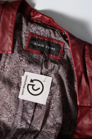 Γυναικείο δερμάτινο μπουφάν Black Rivet, Μέγεθος L, Χρώμα Κόκκινο, Τιμή 19,79 €