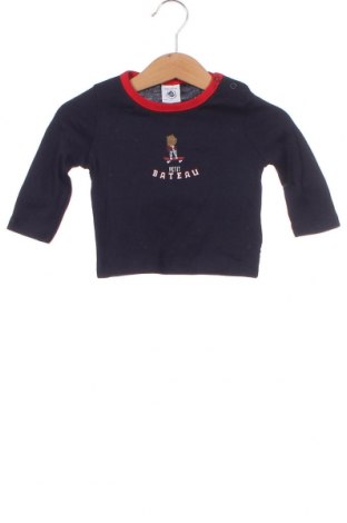 Детска блуза Petit Bateau, Размер 3-6m/ 62-68 см, Цвят Син, Цена 10,24 лв.