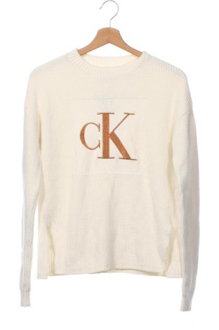 Детски пуловер Calvin Klein Jeans, Размер 14-15y/ 168-170 см, Цвят Екрю, Цена 59,40 лв.