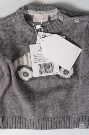 Детски пуловер Chicco, Размер 1-2m/ 50-56 см, Цвят Сив, Цена 24,19 лв.
