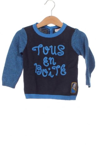 Детски пуловер Du Pareil Au Meme, Размер 9-12m/ 74-80 см, Цвят Син, Цена 27,28 лв.