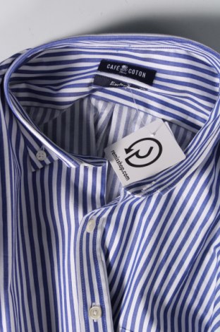 Ανδρικό πουκάμισο Cafe Coton, Μέγεθος XXL, Χρώμα Μπλέ, Τιμή 7,42 €