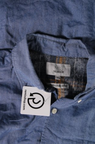 Ανδρικό πουκάμισο Marks & Spencer, Μέγεθος M, Χρώμα Μπλέ, Τιμή 5,44 €