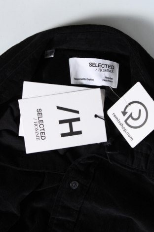 Мъжка риза Selected Homme, Размер L, Цвят Черен, Цена 82,00 лв.