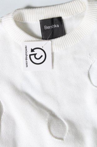 Мъжки пуловер Bershka, Размер L, Цвят Бял, Цена 29,01 лв.
