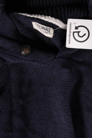 Ανδρικό πουλόβερ Originals By Jack & Jones, Μέγεθος M, Χρώμα Μπλέ, Τιμή 5,20 €