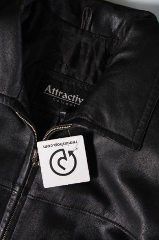 Ανδρικό δερμάτινο μπουφάν, Μέγεθος M, Χρώμα Μαύρο, Τιμή 47,57 €