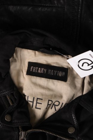 Pánská kožená bunda  Freaky Nation, Velikost M, Barva Černá, Cena  7 000,00 Kč