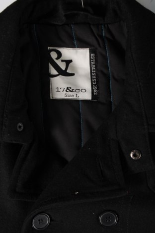 Мъжко палто 17 & Co., Размер L, Цвят Черен, Цена 20,33 лв.