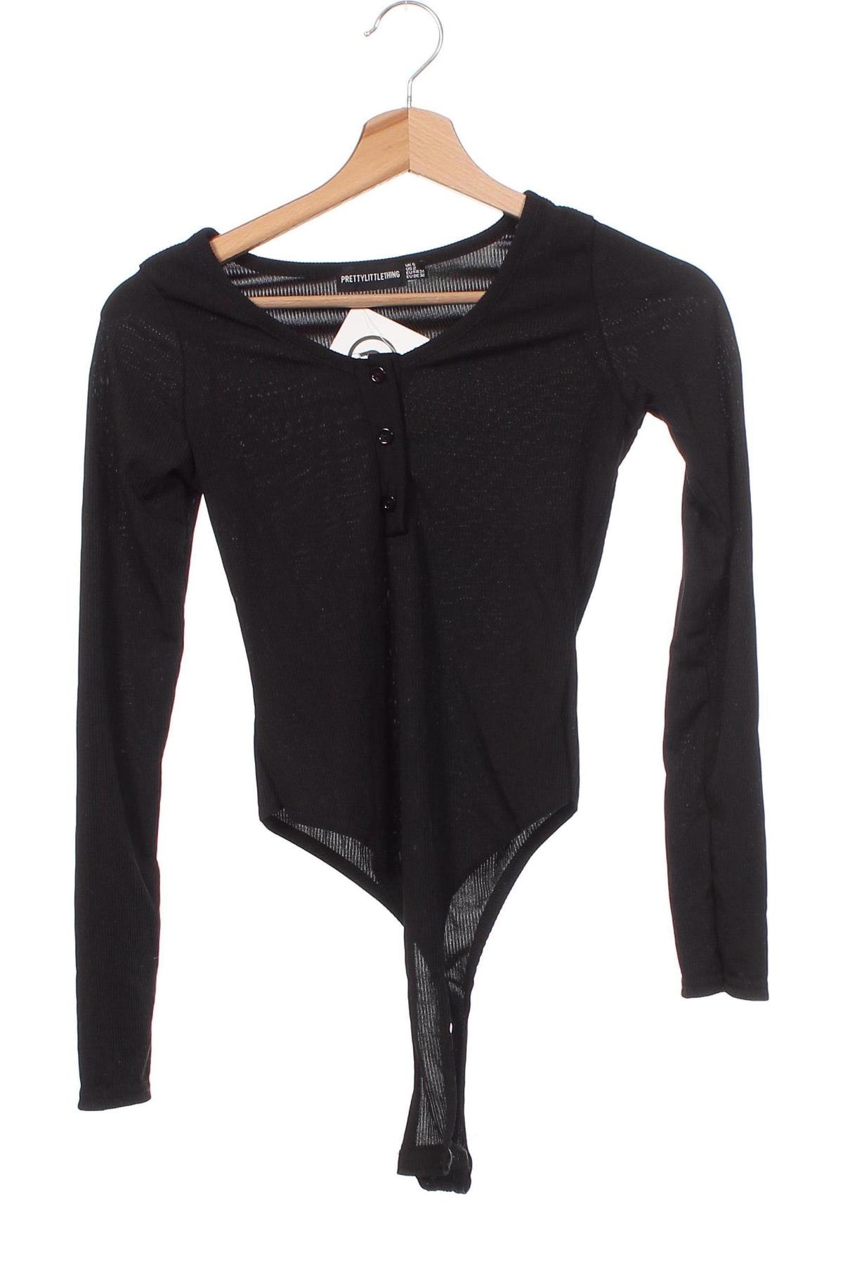 Дамска блуза - боди Pretty Little Thing, Размер XXS, Цвят Черен, Цена 8,37 лв.