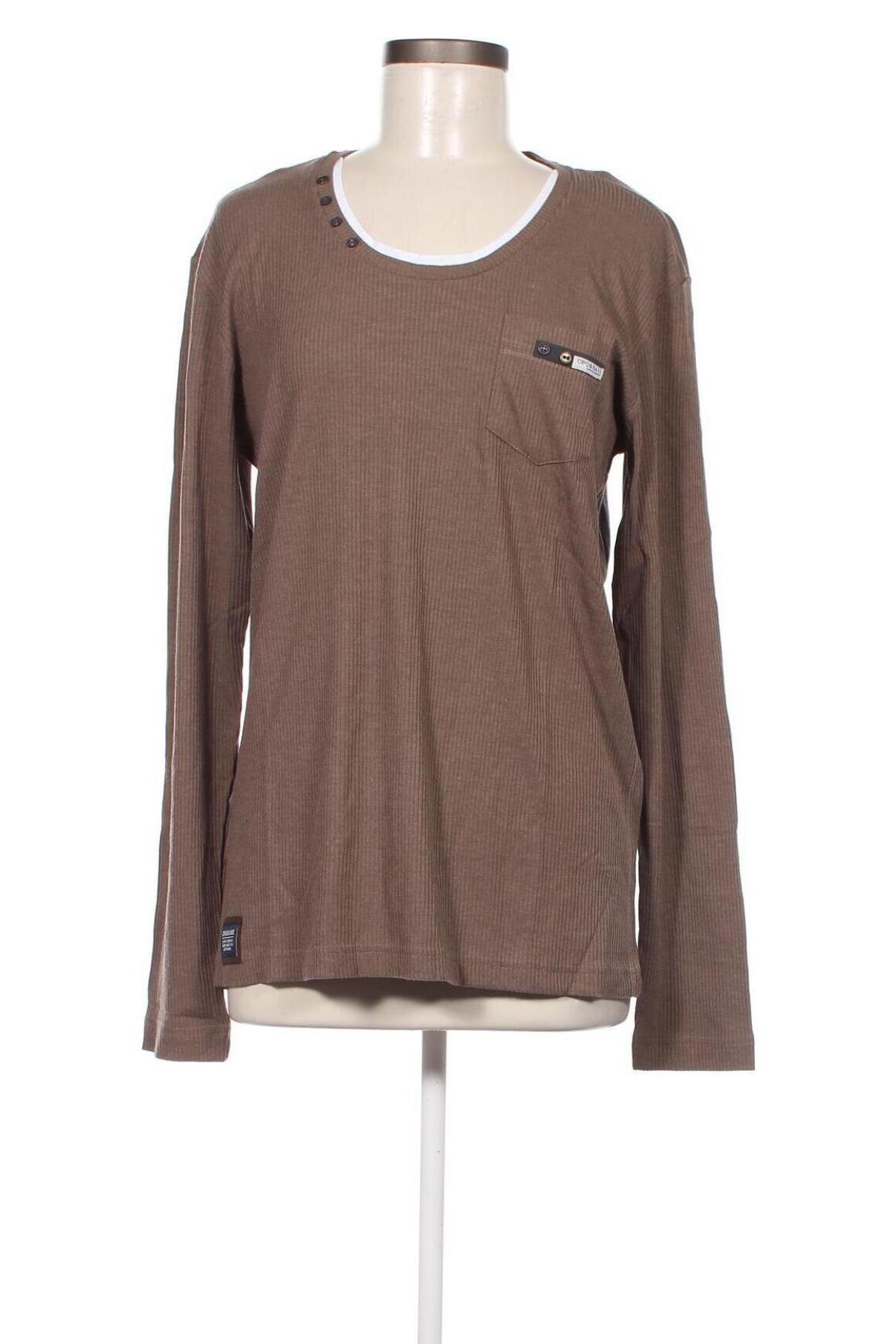 Γυναικεία μπλούζα Cipo & Baxx, Μέγεθος XL, Χρώμα Καφέ, Τιμή 23,66 €