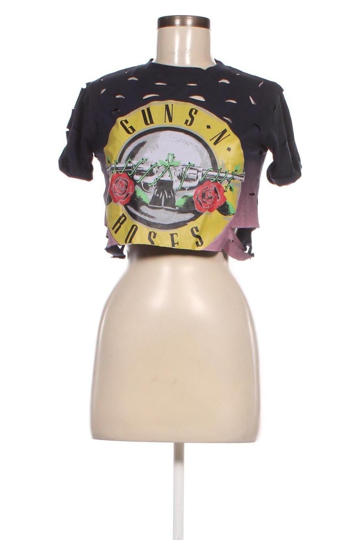 Дамска блуза Guns N' Roses, Размер M, Цвят Син, Цена 7,20 лв.