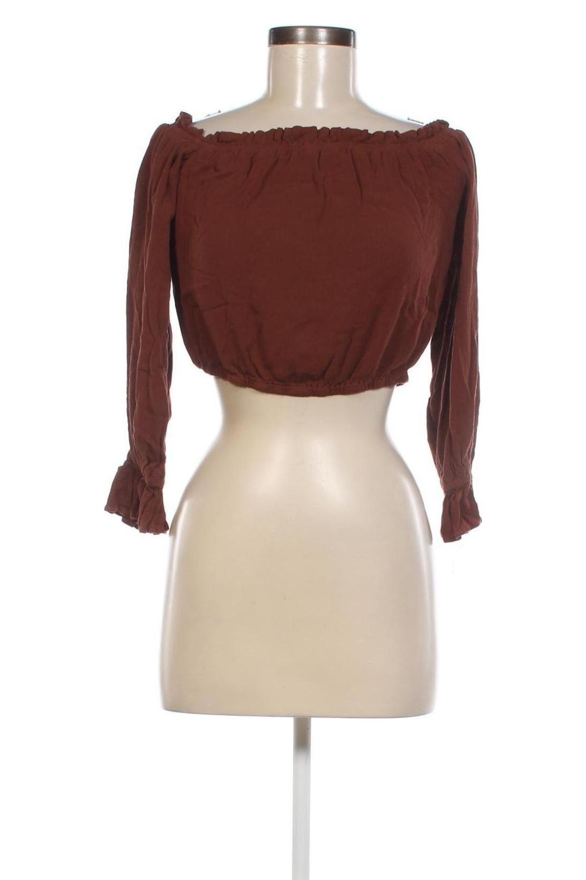 Дамска блуза VILA, Размер M, Цвят Кафяв, Цена 7,60 лв.