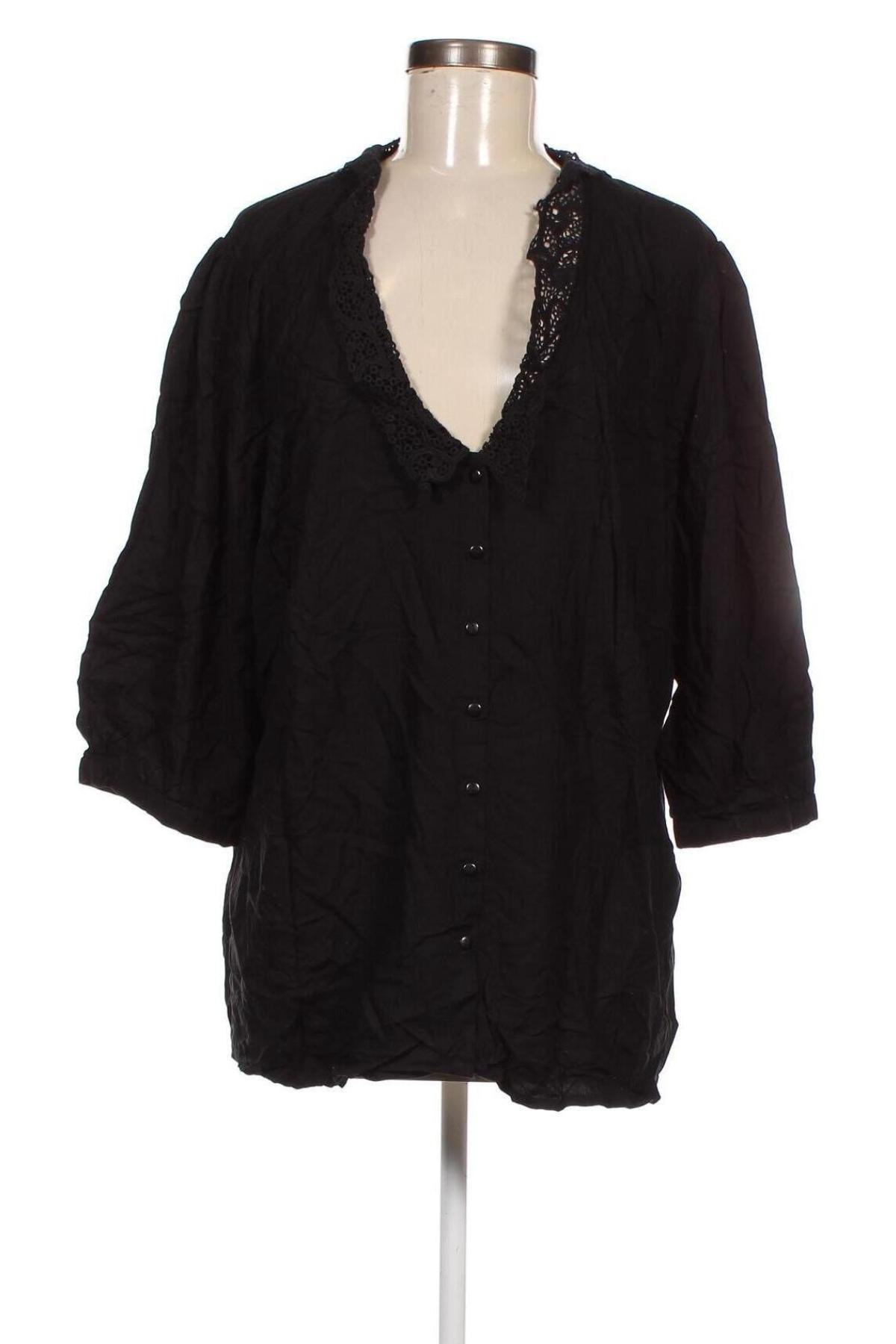 Γυναικείο πουκάμισο Body Flirt, Μέγεθος 4XL, Χρώμα Μαύρο, Τιμή 6,03 €