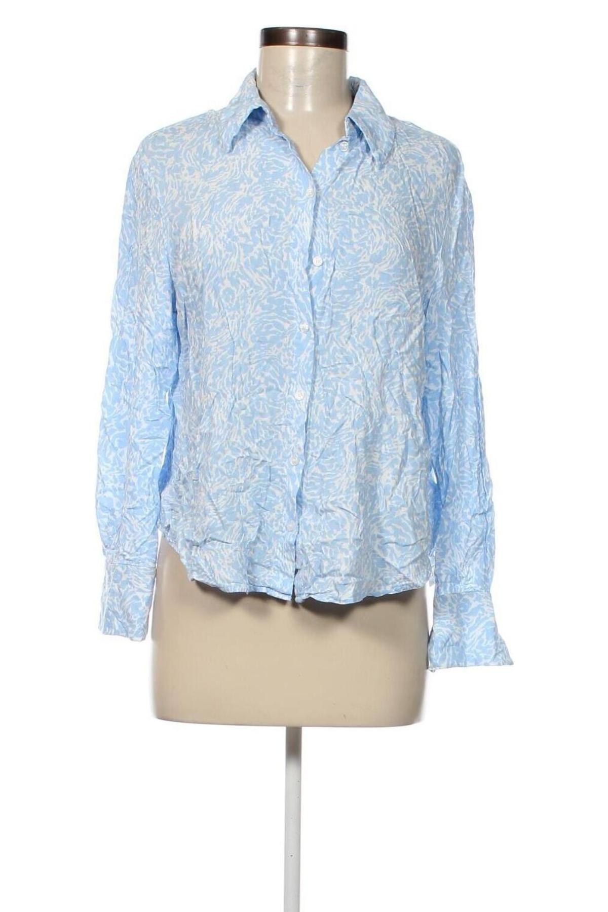 Γυναικείο πουκάμισο Gina Tricot, Μέγεθος M, Χρώμα Μπλέ, Τιμή 3,71 €