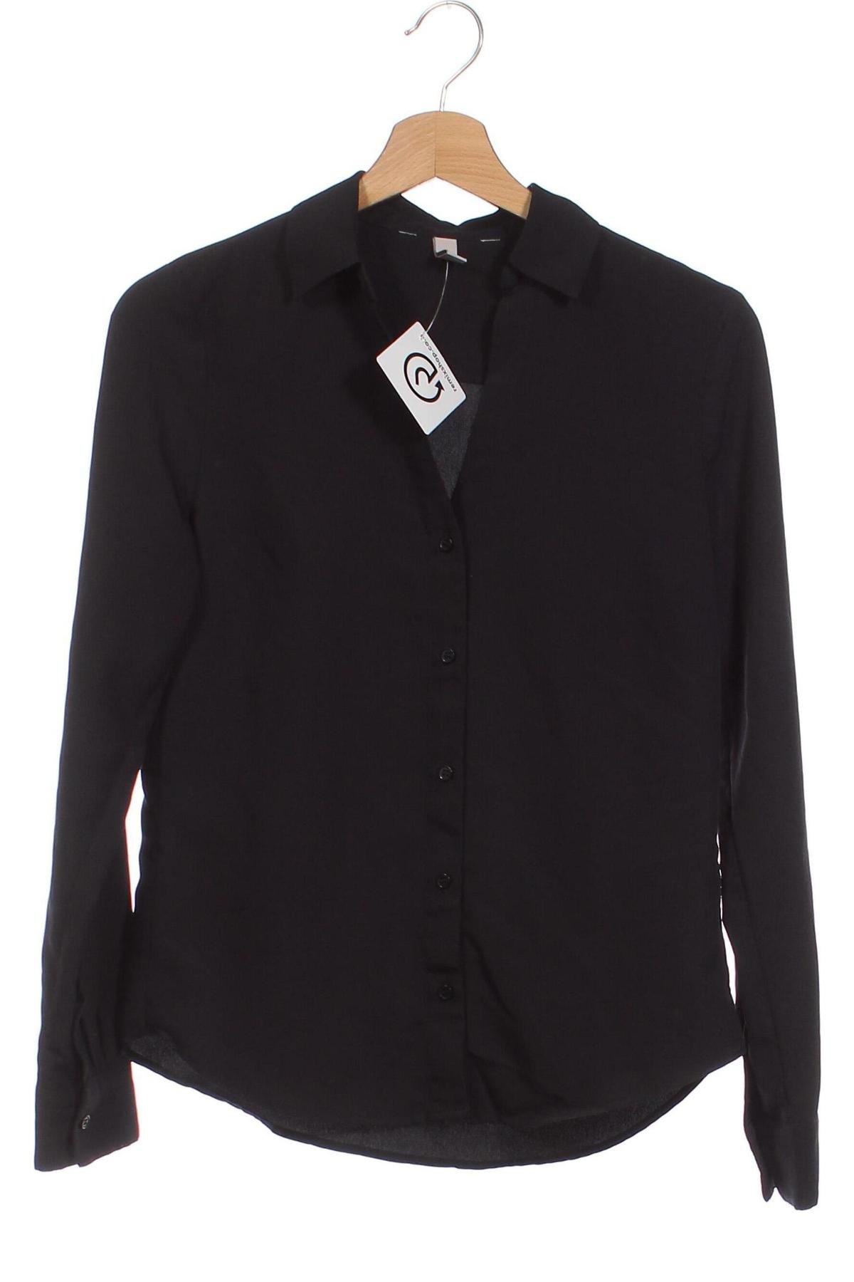 Γυναικείο πουκάμισο H&M, Μέγεθος XXS, Χρώμα Μαύρο, Τιμή 2,30 €