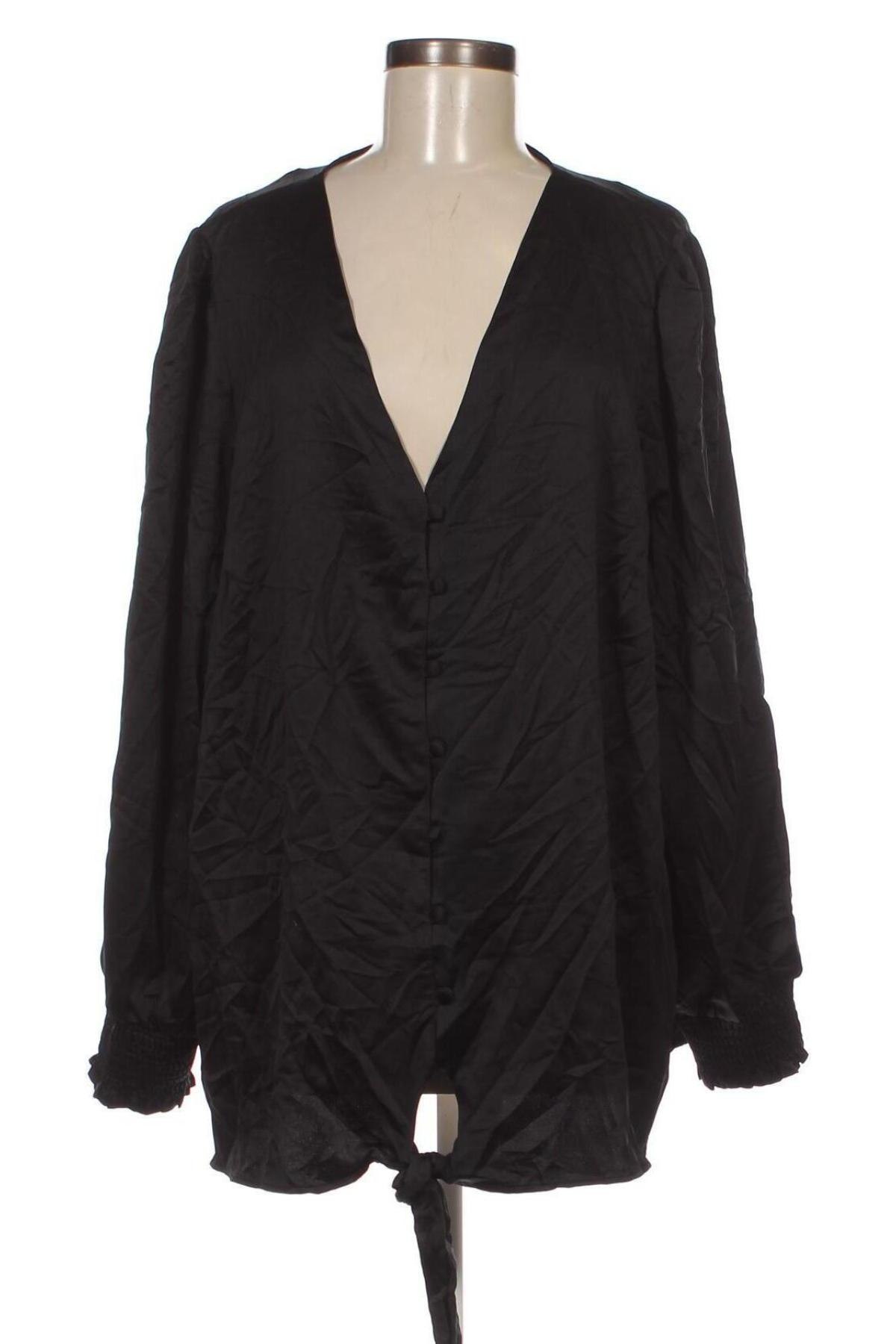 Γυναικείο πουκάμισο Ms Mode, Μέγεθος 3XL, Χρώμα Μαύρο, Τιμή 5,57 €