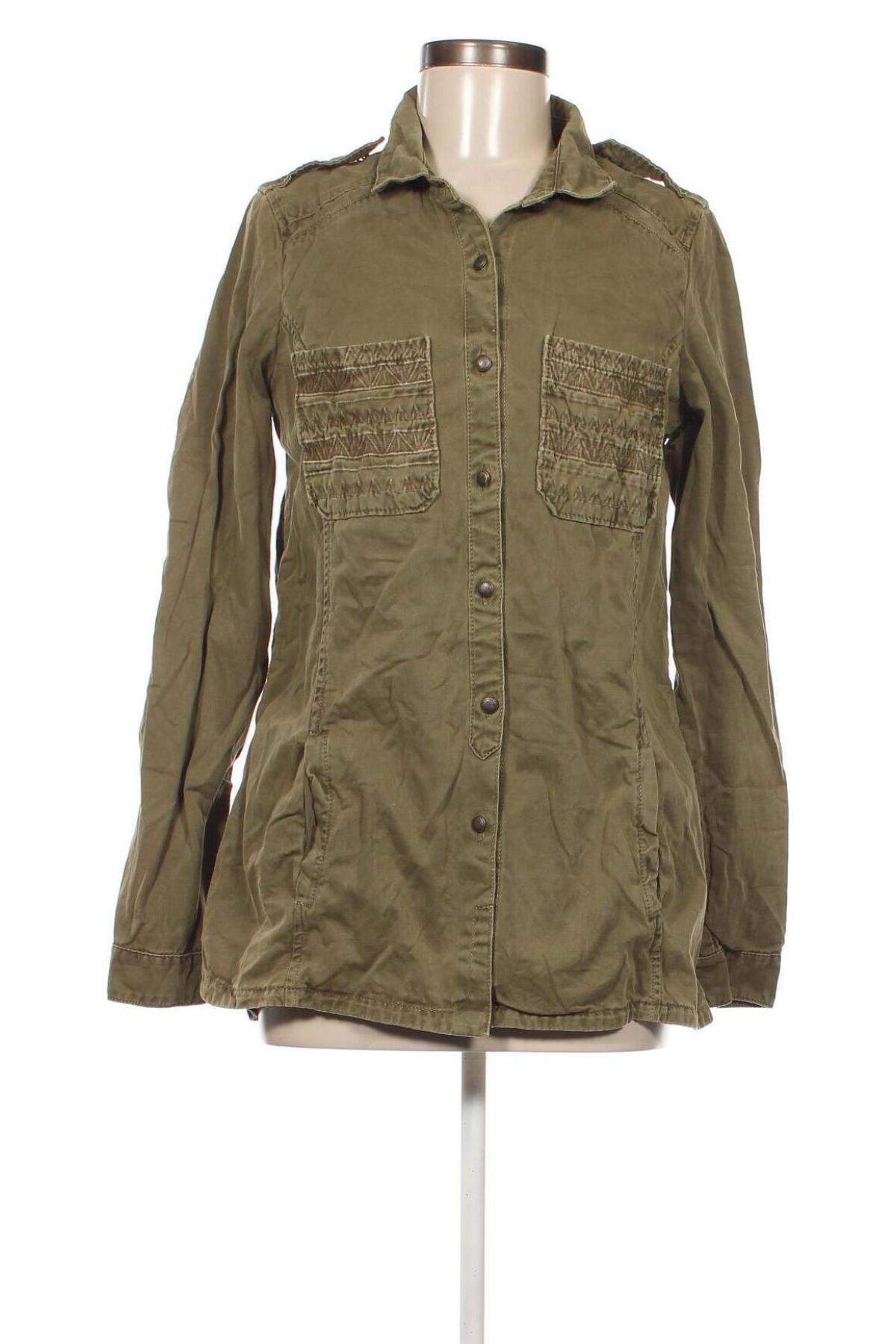 Дамска риза Zara Trafaluc, Размер M, Цвят Зелен, Цена 4,80 лв.