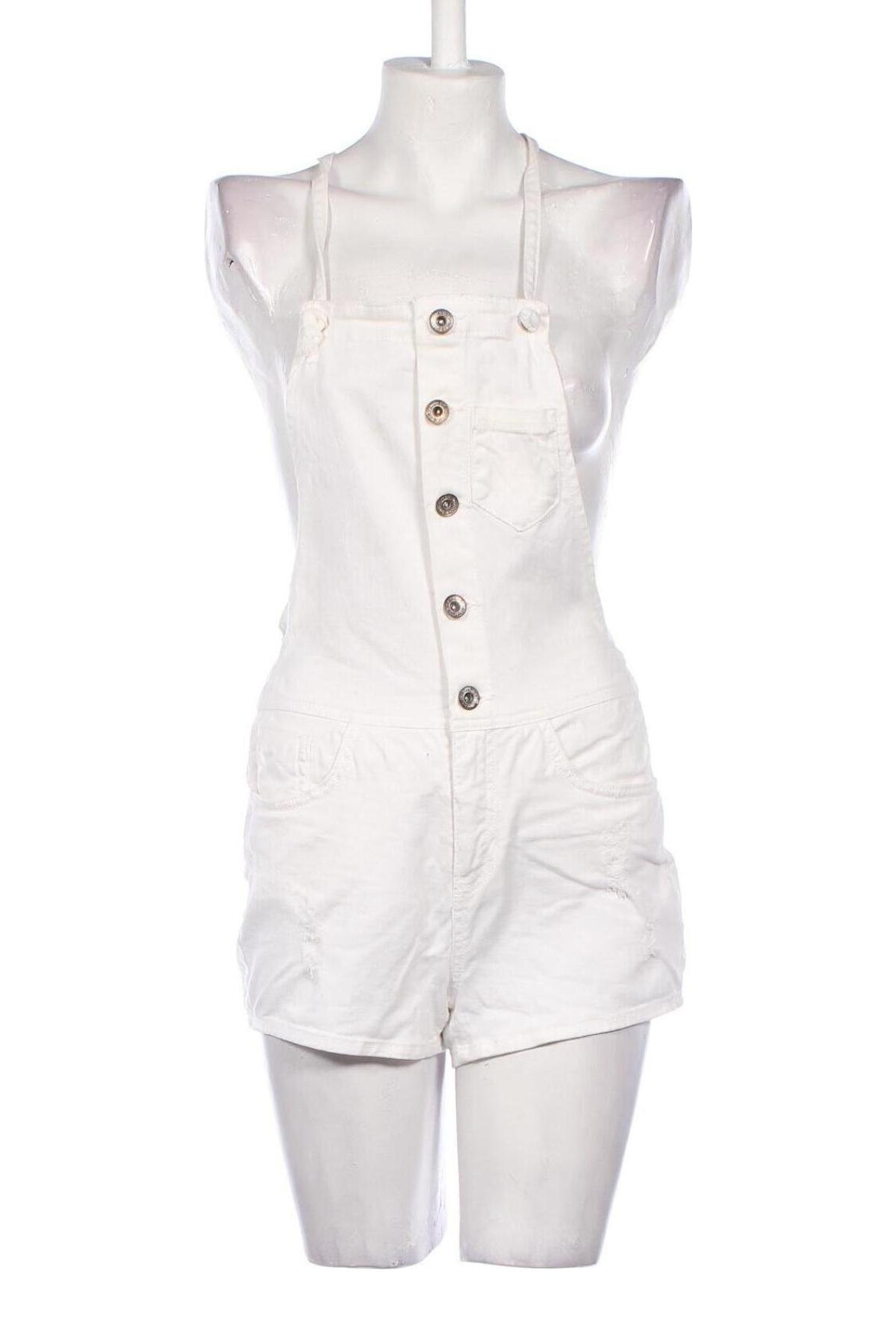 Damen Jeansoverall Clockhouse, Größe XS, Farbe Weiß, Preis 10,86 €