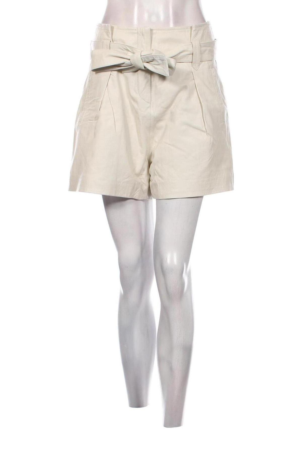 Дамски къс кожен панталон Muubaa, Размер XL, Цвят Екрю, Цена 32,83 лв.