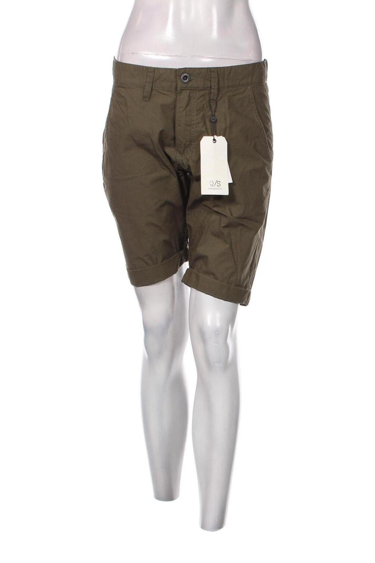 Pantaloni scurți de femei Q/S by S.Oliver, Mărime M, Culoare Verde, Preț 35,53 Lei