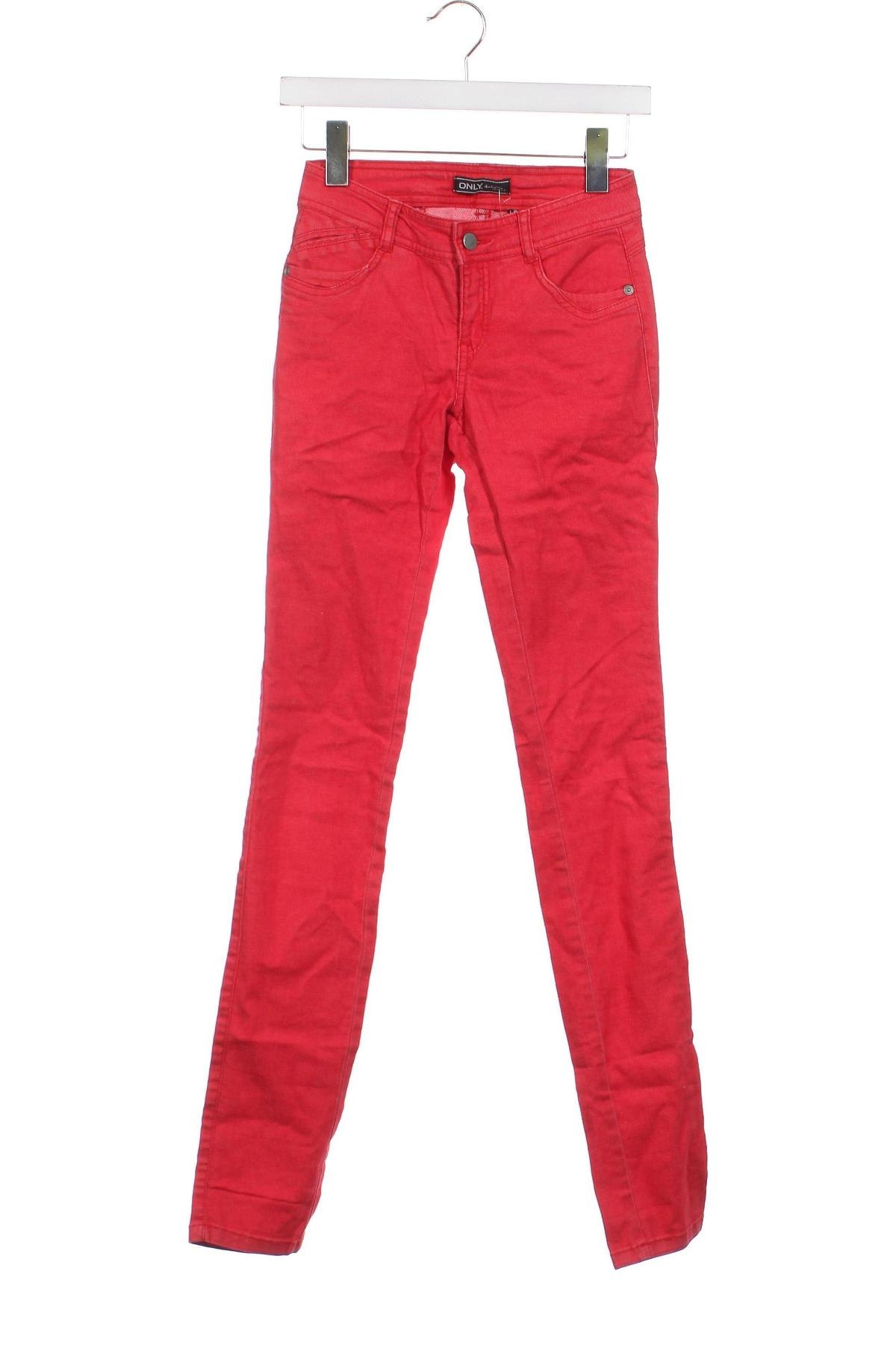 Дамски панталон ONLY, Размер XS, Цвят Червен, Цена 6,40 лв.