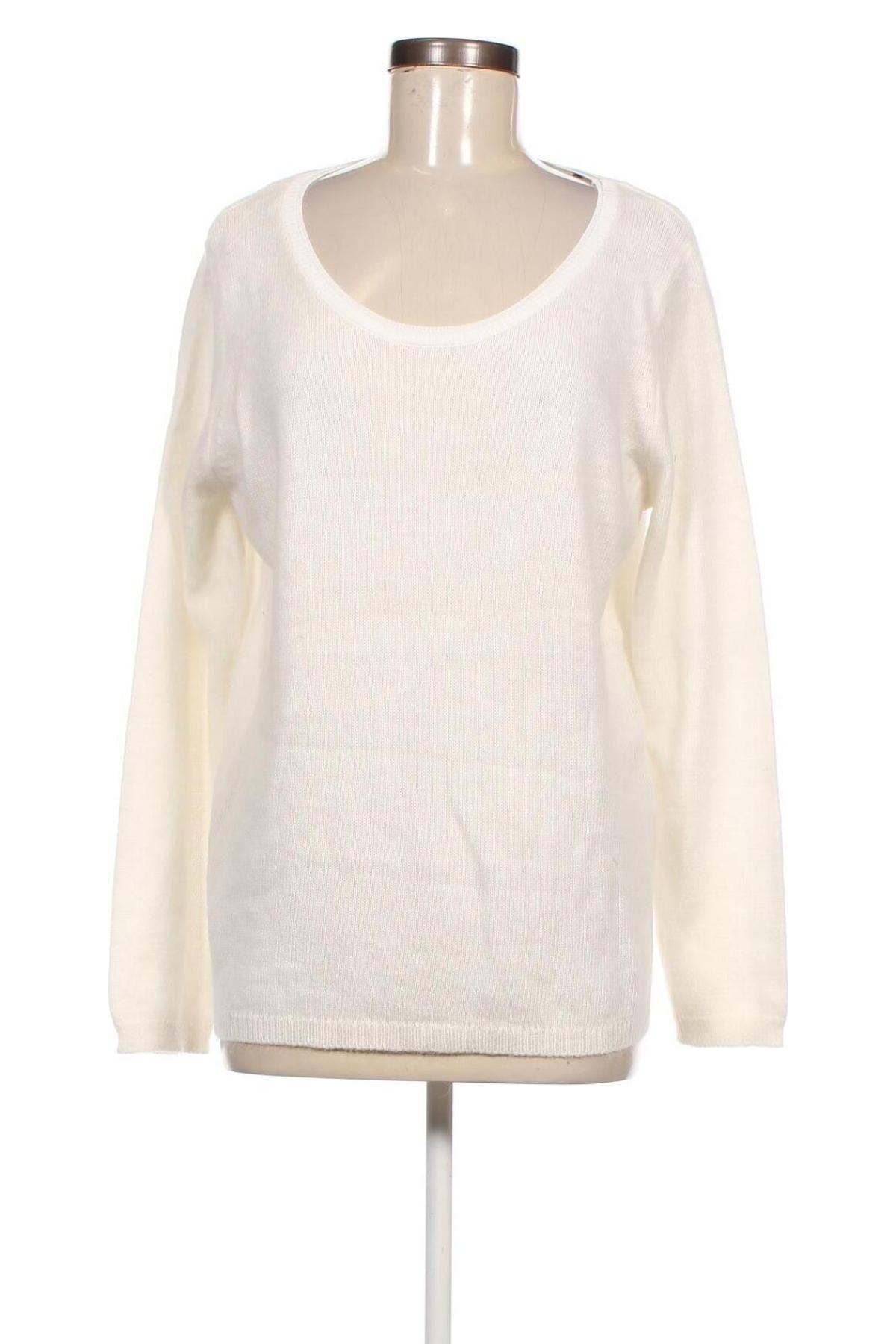 Γυναικείο πουλόβερ Jacqueline Riu, Μέγεθος L, Χρώμα Λευκό, Τιμή 8,30 €