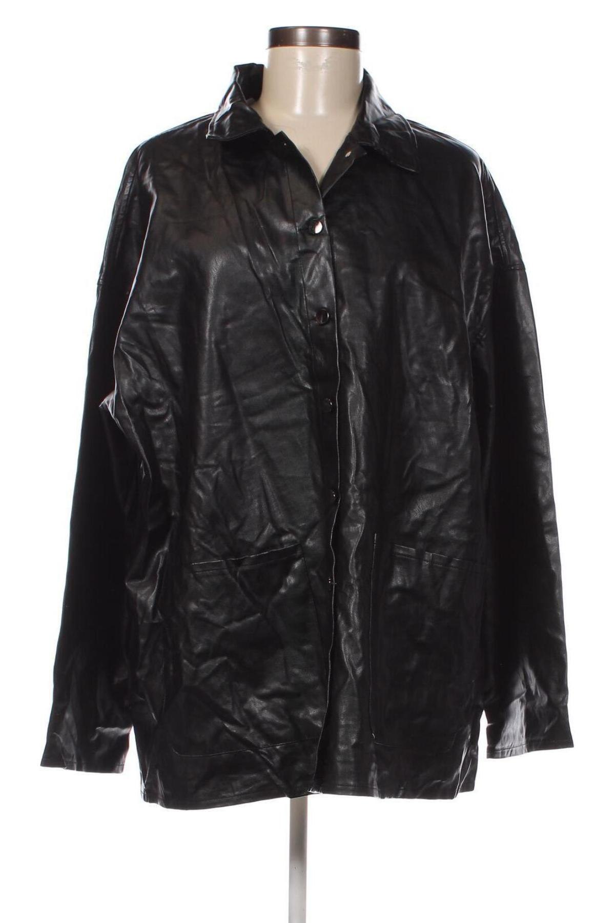 Дамско кожено яке, Размер XL, Цвят Черен, Цена 23,52 лв.
