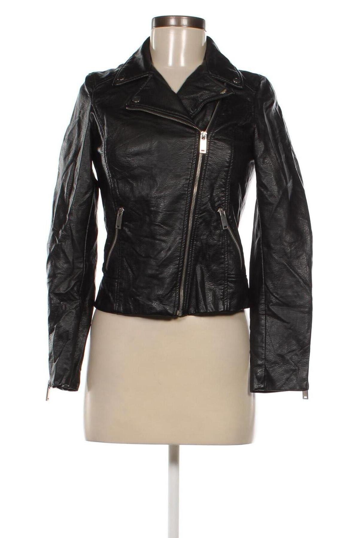 Damen Lederjacke H&M, Größe XS, Farbe Schwarz, Preis 28,99 €