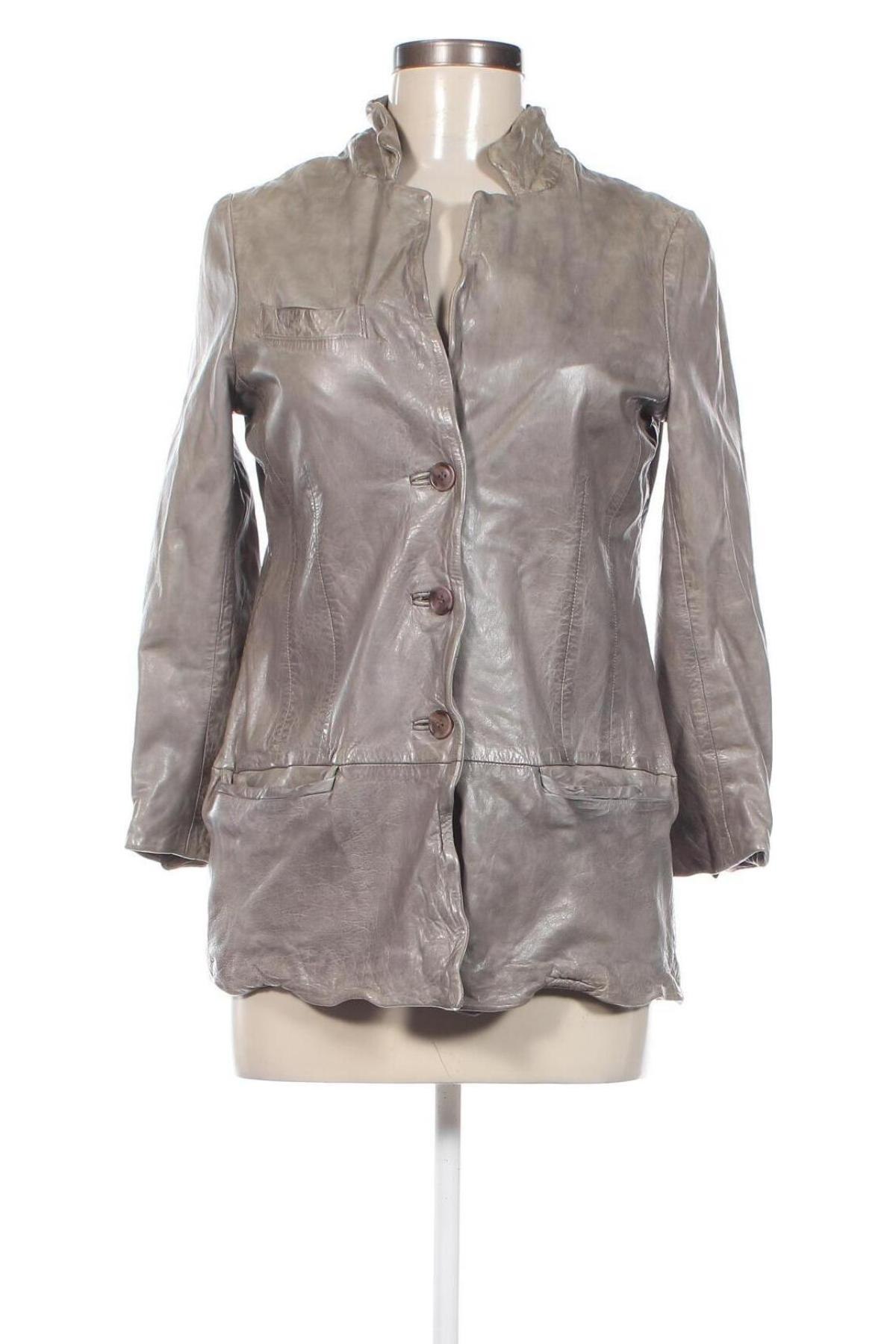 Damen Lederjacke Muubaa, Größe M, Farbe Grau, Preis 89,86 €