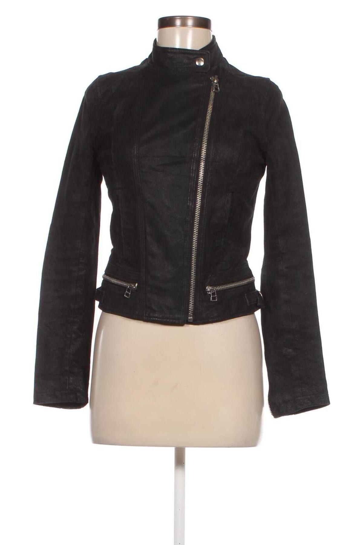 Damen Lederjacke New Look, Größe S, Farbe Schwarz, Preis 74,46 €