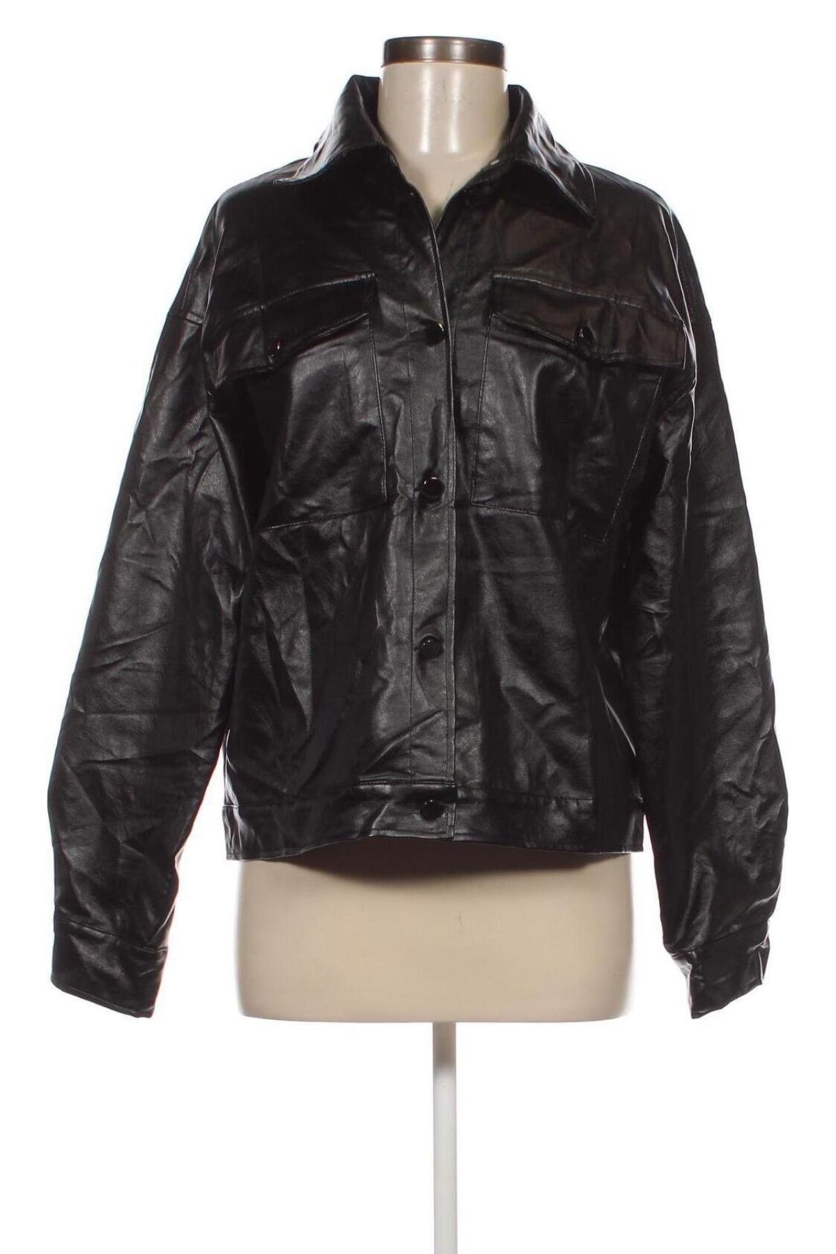 Dámska kožená bunda  SHEIN, Veľkosť L, Farba Čierna, Cena  6,67 €