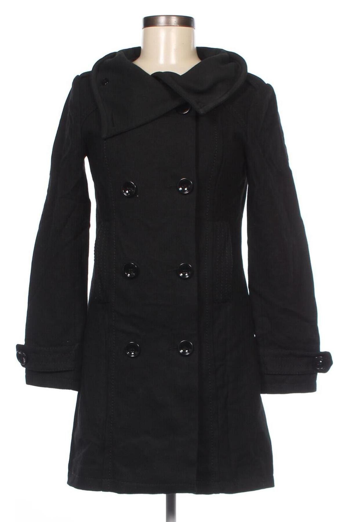 Дамско палто H&M Divided, Размер M, Цвят Черен, Цена 53,50 лв.