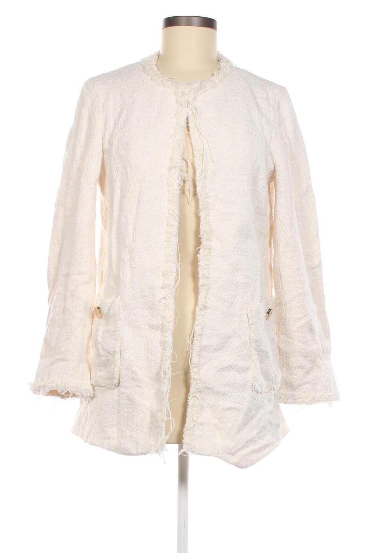 Дамско палто Zara, Размер L, Цвят Бял, Цена 39,00 лв.