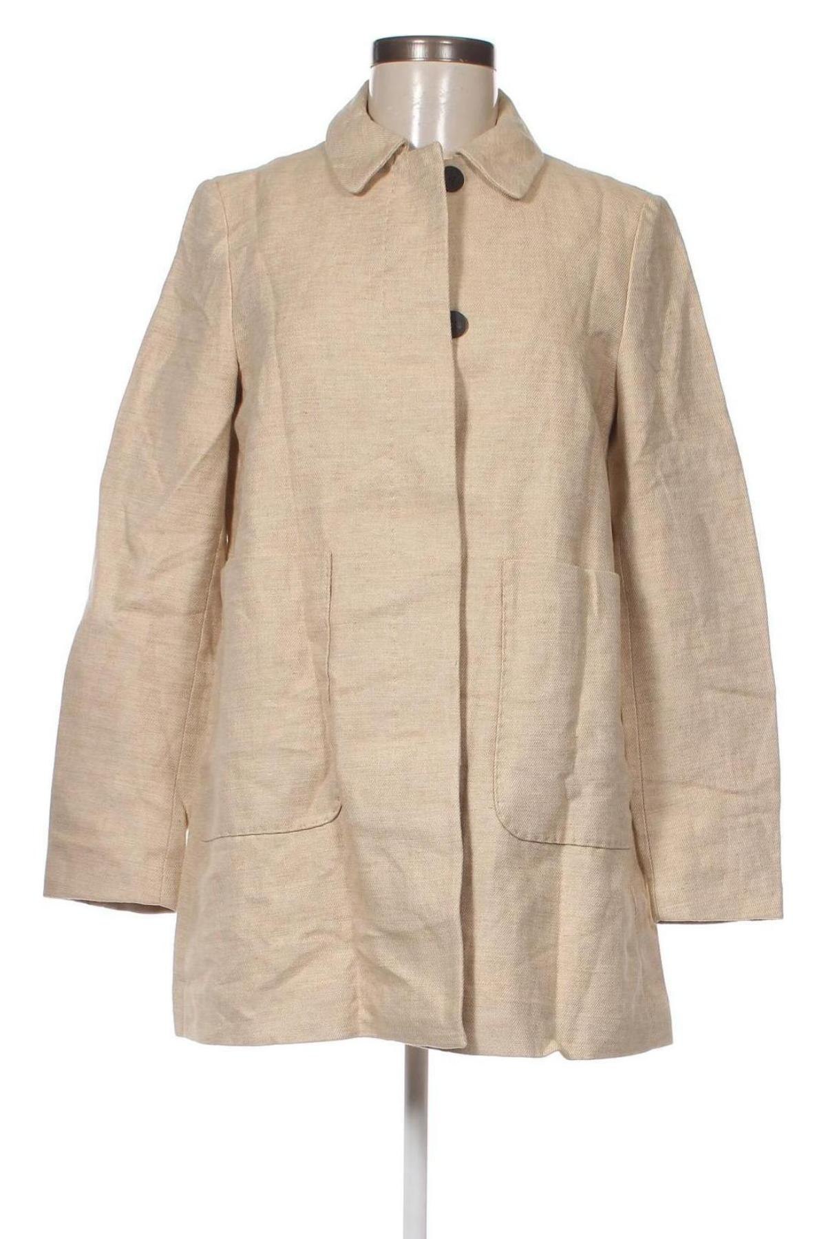 Дамско сако Zara, Размер S, Цвят Бежов, Цена 10,54 лв.