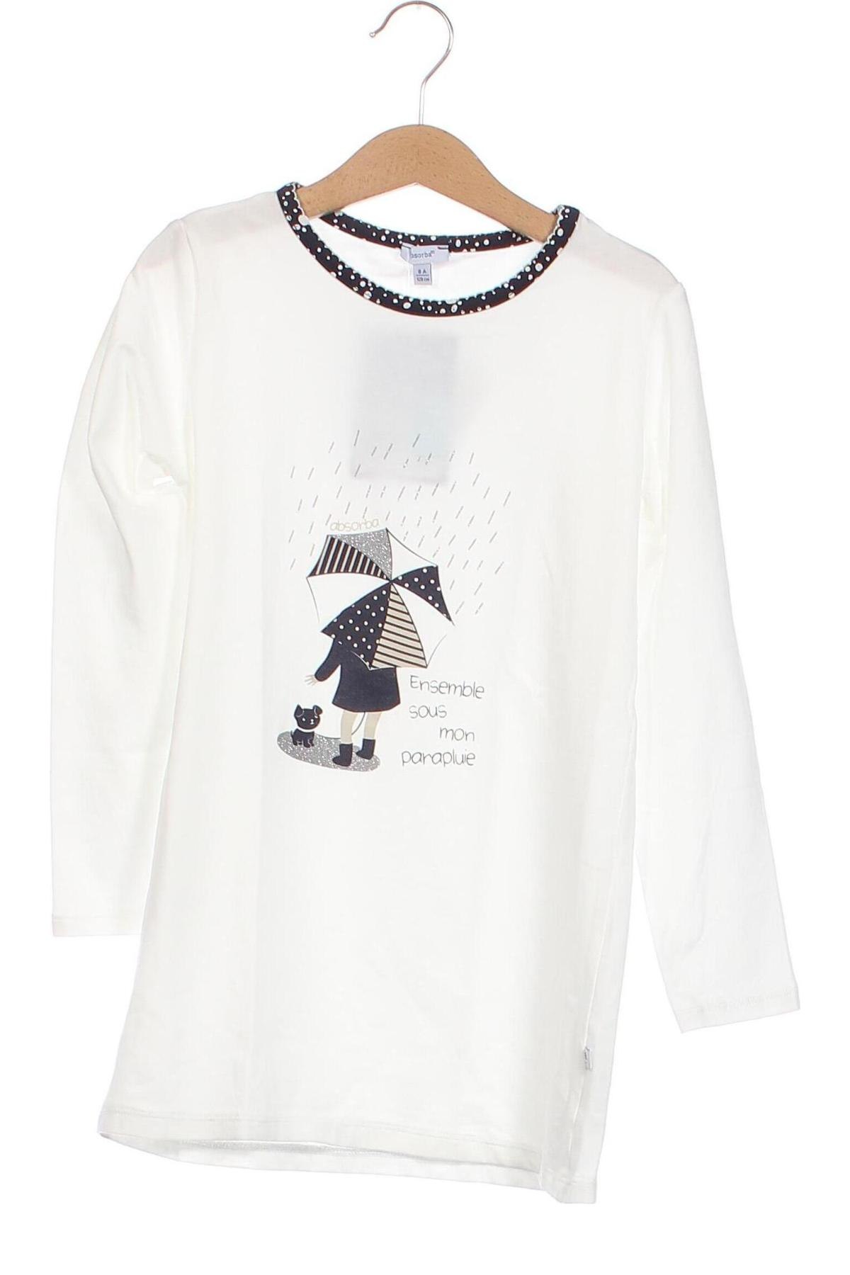 Детска блуза Absorba, Размер 7-8y/ 128-134 см, Цвят Бял, Цена 24,19 лв.