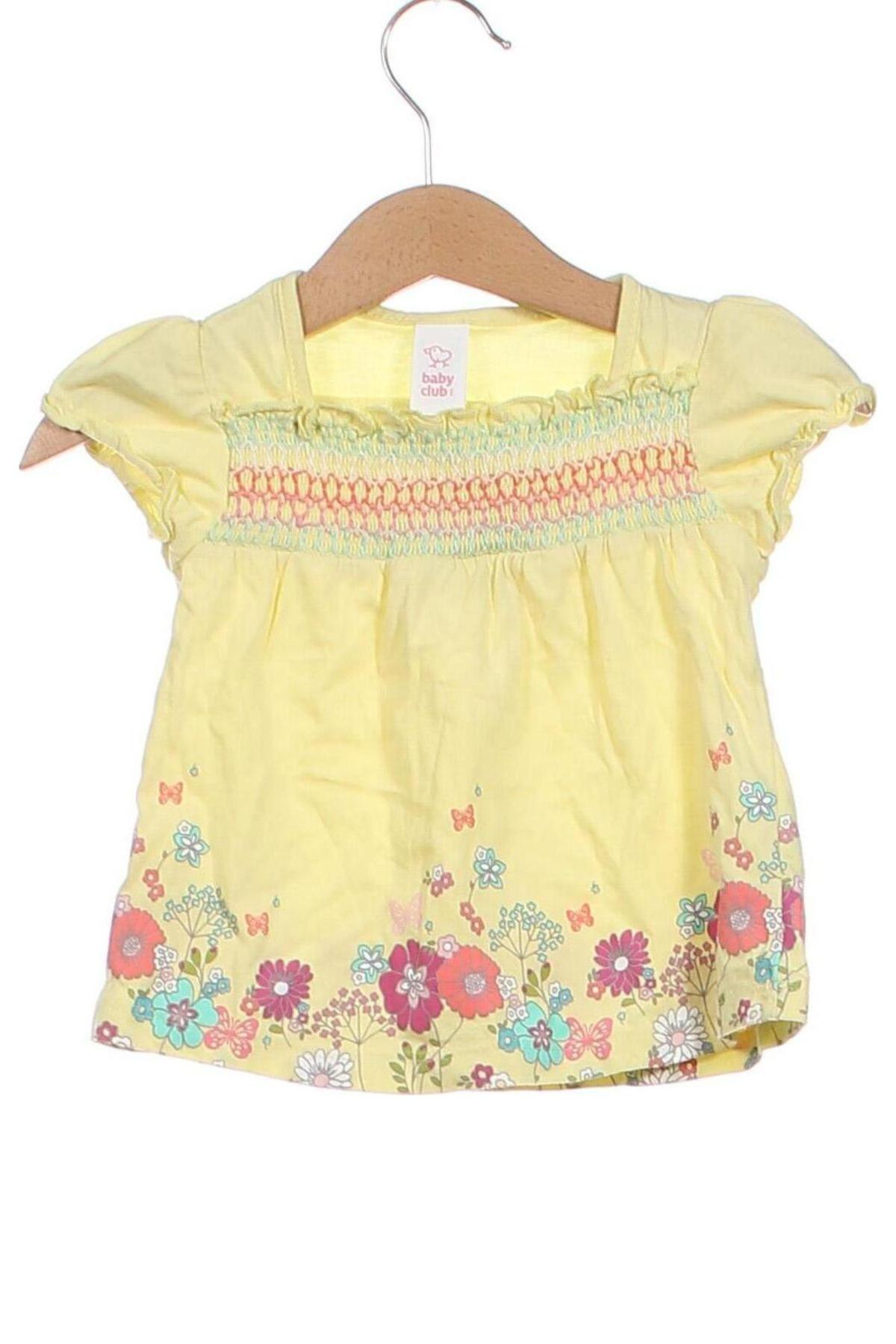 Kinder Shirt Baby Club, Größe 3-6m/ 62-68 cm, Farbe Gelb, Preis 4,80 €