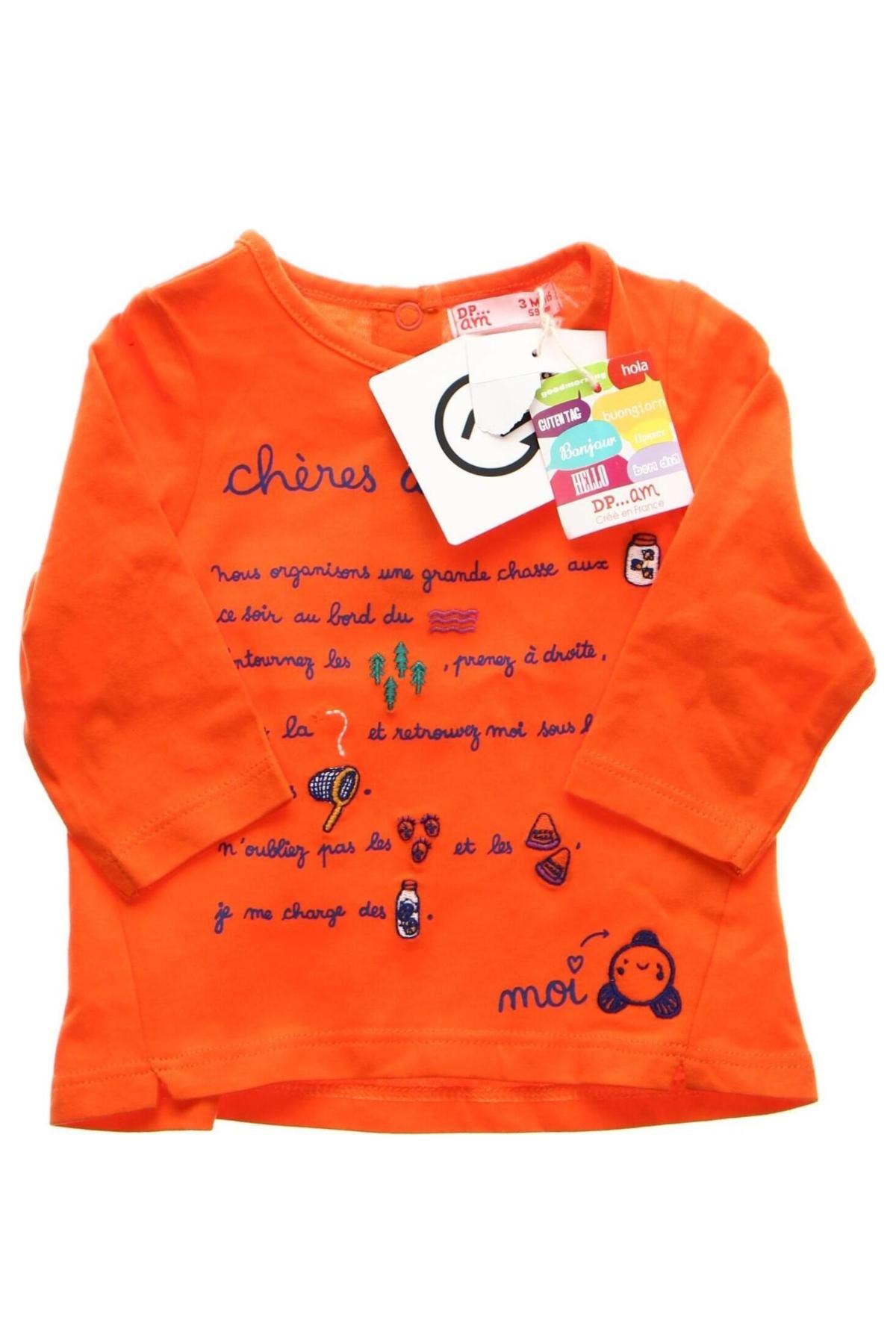 Παιδική μπλούζα Dp...am, Μέγεθος 2-3m/ 56-62 εκ., Χρώμα Πορτοκαλί, Τιμή 4,82 €