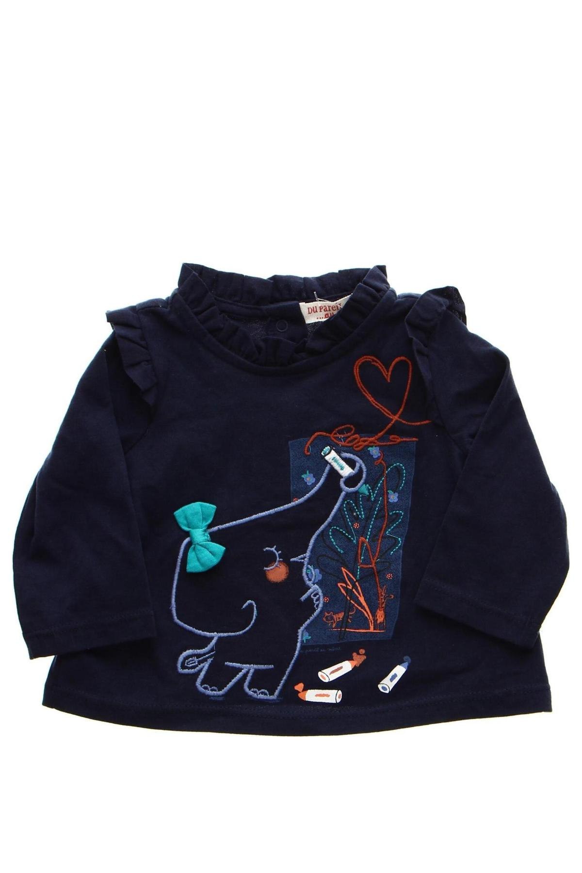 Παιδική μπλούζα Du Pareil Au Meme, Μέγεθος 2-3m/ 56-62 εκ., Χρώμα Μπλέ, Τιμή 4,62 €